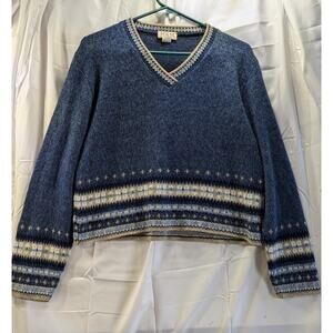 VGT 90s/Y2K M K M Designs Cropped V-Neck Sweater Size XL